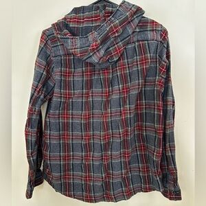 LL BEAN Women's Scotch Plaid Flannel Shirt, Relaxed Zip Hoodie
